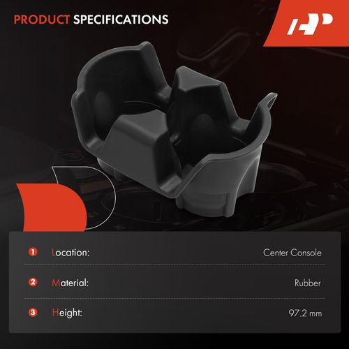 A-Premium Cup Holder Compatible with Jeep TJ Series Wrangler 2001 2002 2003 2004 2005 2006, Center Console, Black