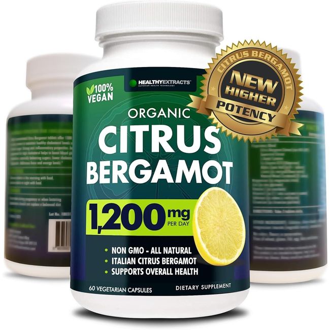 Pure High Potency Citrus Bergamot 1200mg 60 Capsules Natural Supplement Organic