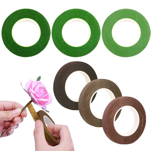 Woohome 6 Roll Florist Stem Wrap, 12mm Width Floral Tape Bouquet Tape, 90 Feet/Roll Flower Tape