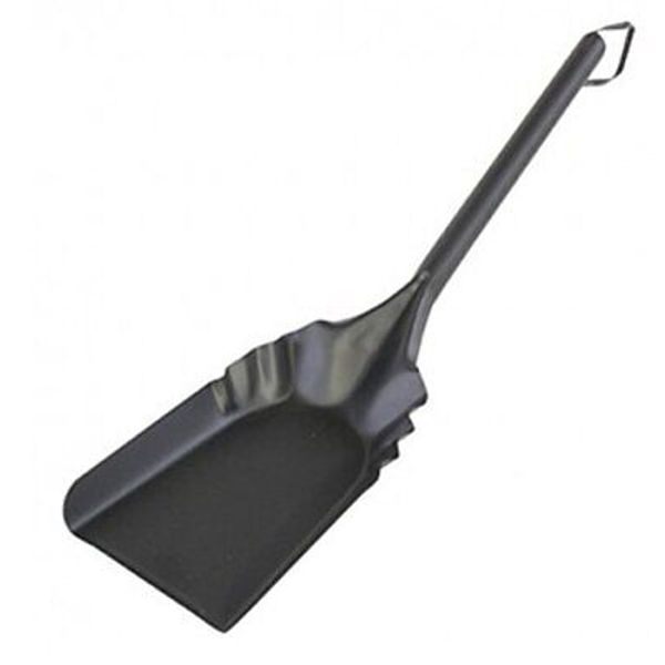 Fireplace Shovel 17" Heavy Gauge Steel Heat Resistant Finish Leather Hang Strap