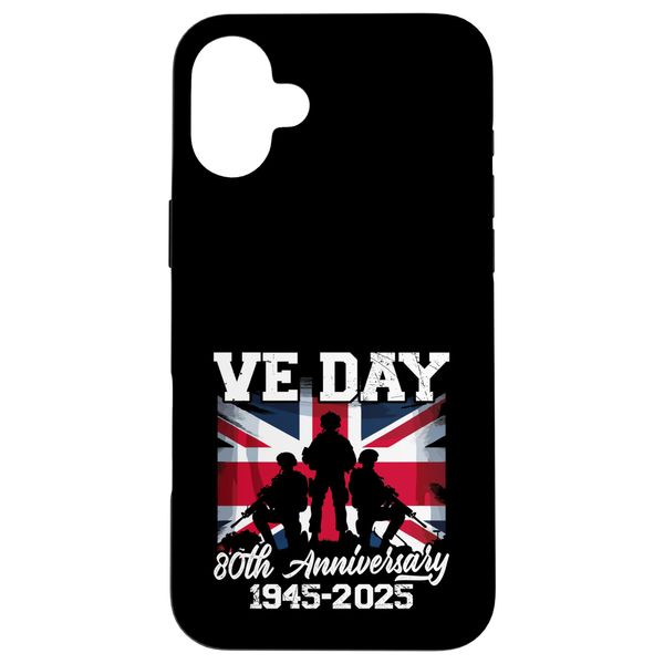VE Day 2025 WW2 80th Anniversary Union Jack V E DAY Case for iPhone 16 Plus