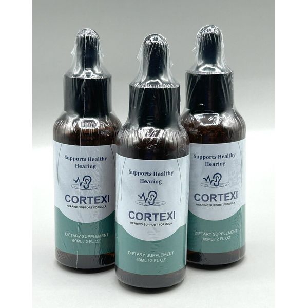 Cortexi Tinnitus Ear Drops  For Healthy Ear Support -  3 Bottles (60ml/2oz) Each