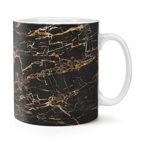 Black Gold 2 Marble Effect 10oz Mug Cup
