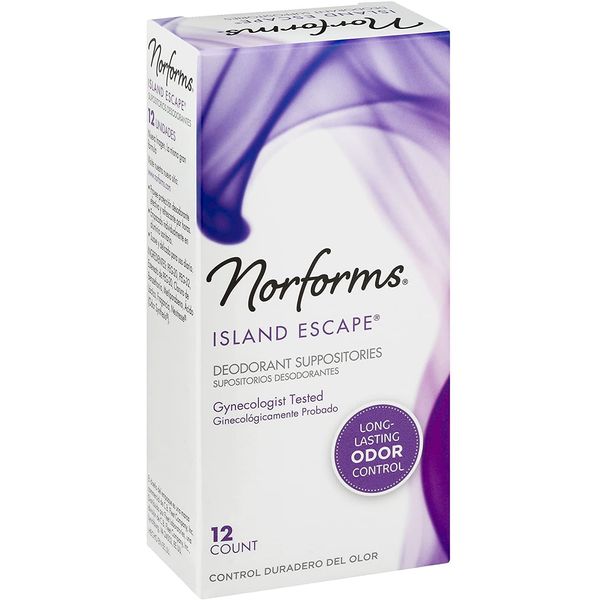 NORFORMS Feminine Deodorant Suppositories-Island Escape-12 ct, 2 pk