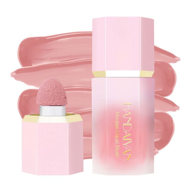 HANDAIYAN Liquid Blush,Blush Flüssig Matte Natürliches,Cream Blush Lang Anhaltendes,Hochpigmentiertes,Leichtes,Aufbaubarer Rouge Flüssig(05#mystery)