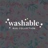 Linon Washable Gatlin Polyester 3'x5' Rug in Raspberry Red