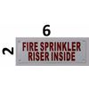 FIRE Sprinkler Riser Inside Sign(White, Reflective !!, Aluminium 2X6)-REF24-1027