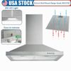 30 inch Wall Mount Range Hood Push Control Kitchen Stove Vent 450 CFM LED Light