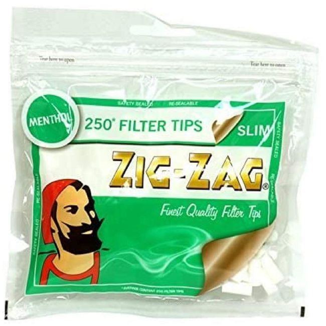 Original ZIG ZAG Filters Tips Packs (Menthol - 250 Tips Pack, 10)