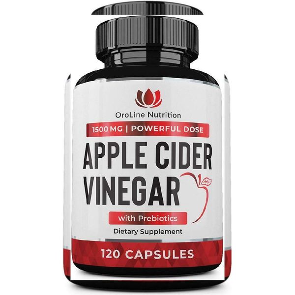 Organic Apple Cider Vinegar Capsules (120 | 1500 mg) with...