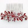 Faship Red Crystal Floral Hair Comb