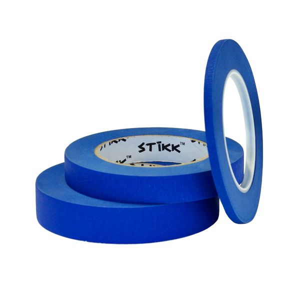 .25 .75 1"(1/4 3/4 1")x 60yd 6mm 18mm 24mm x55m STIKK Blue Painters Masking Tape