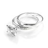 Sterling Silver & CZ Crystal Engagement Wedding Ring Set - Size L (J - U Available)