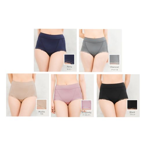 Jaconne 6727 Pelvic Floor Muscle Support Shorts, Shorts Girdle, Incontinence with Waterproof Fabric, Sanitary, red (burgundy)