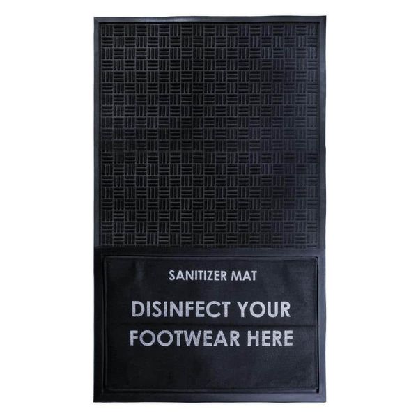 RugSmith Door Mat 60"Lx36"W Large Non-Slip Durable Rubber/Anti-Microbial Black