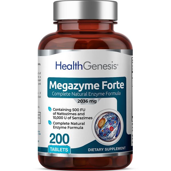 Health Genesis Megazyme Forte Proteolytic Enzyme Formula 200 Tabs