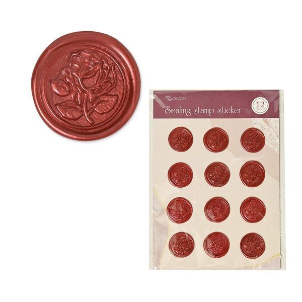 Sealing Wax Seal Stamp Set Letter Envelope Invitation Wax Seal Candle Handmade (Red, 12 Pieces)