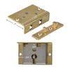 Small Brass Half Mortise Chest or Box Lock with Two Skeleton Keys | HL1-SB-2K