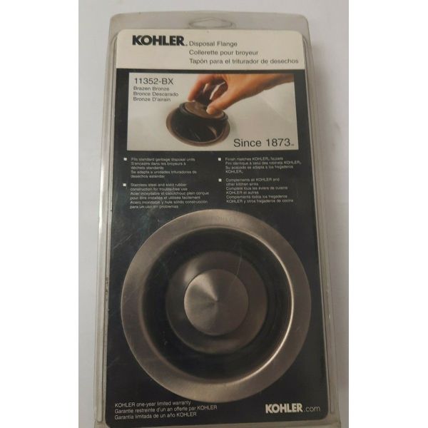 Kohler 11352-BX Disposal flange with stopper Vibrant Brazen Bronze