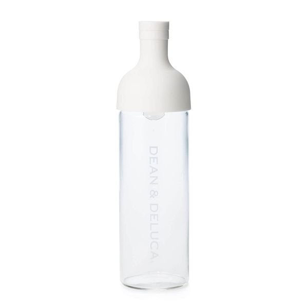 DEAN&DELUCA Filter-In Bottle, White, 25.5 fl oz (750 ml), Glass, Cold Brew Coffee, Tea, Heat Resistant Glass, Made in Japan, 8.7 x 3.9 x 8.7 inches (22 x 10 x 22