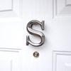 Monogram Letter S Door Knocker - Nickel
