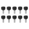 uxcell 10 Knobs Threaded Knobs M6 x 8mm Metric Female Thread 16mm Mat Plastic Head 304 Stainless Steel Stud Hand Thread Knobs Thumb Screw Handle Blacks