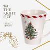 Spode Christmas Tree Peppermint Mugs with Spoons, Set of 2
