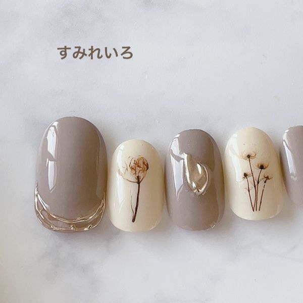 Nail tips False nails Bridal nails Short Long design Summer nails Nail Coming-of-age ceremony Short nails Small nails Large nails Berry short Chibi nails Adult nails False nails Custom nails Flowers [1940] Beige Flower Fluffy Spring