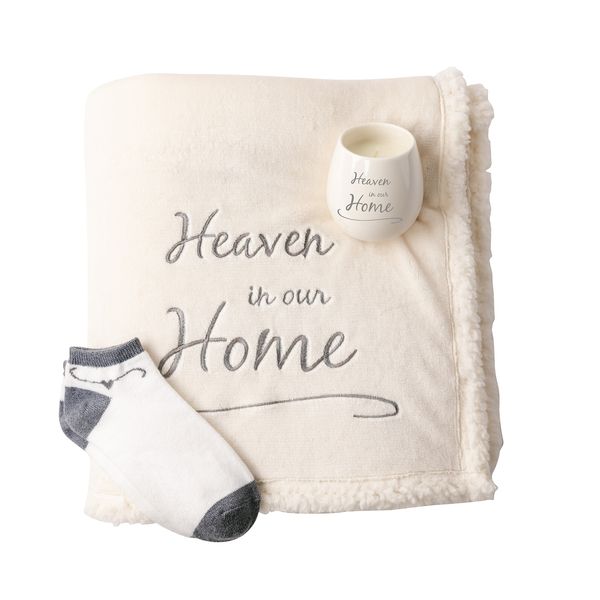 BOXED GIFT SET-HEAVEN IN OUR HOME (BLANKET  CANDLE