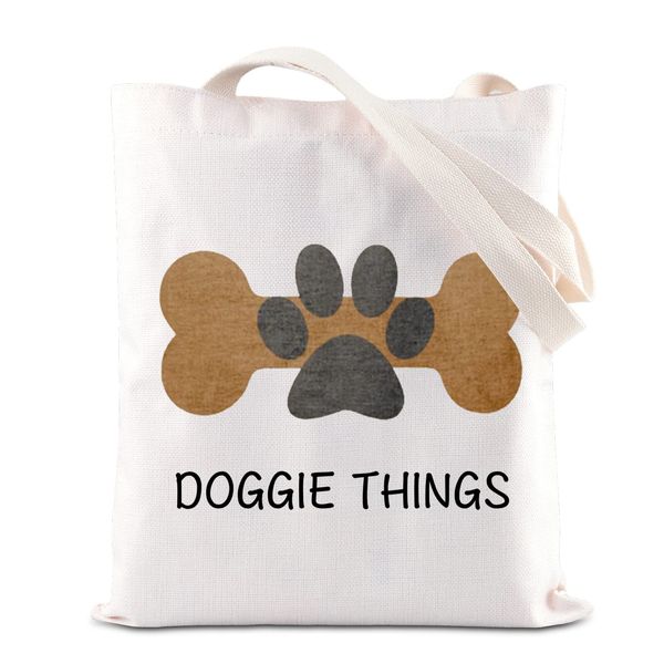 FOTAP Dog Lover Shopping Bag Dog Owner Tote Bag Doggie Things Tote Bag Pet Dog Tote Bag Dog Toys Tote Bag Dog Park Shopping Bag Doggie Gift (DOGGIE THING)