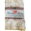4pc Microfiber Printed Towels (absorbent)(16"x19") ACORNS & LEAVES, beige,BH
