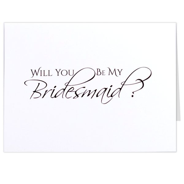 Will You Be My Bridesmaid Cards, 5.5 X 4.25 Inches, Matte, White, Pack of 7, Maid of Honor, Matron of Honor, Flower Girl