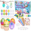 Dreamtop Easter Egg Decorating Kit, Plastic Eggs to Decorate with Box Easter Stickers 24 Pcs, Easter Egg Decorations Easter Crafts, Home, DIY Decor Easter Activities for Kids