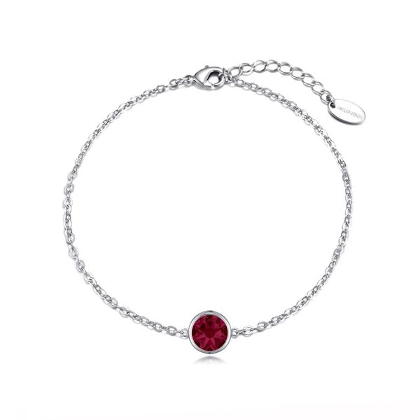Philip Jones Red Crystal Anklet Created with Zircondia® Crystals