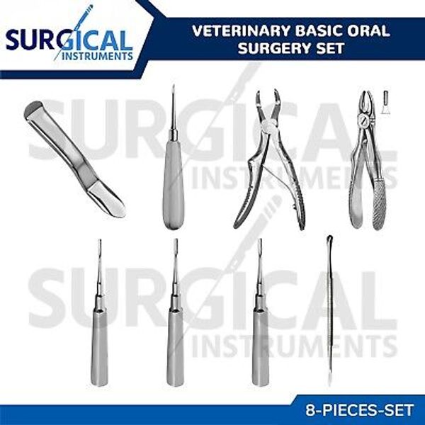 8 Pcs Veterinary Basic Oral Set German Grade Surgical Dental Instruments Kit