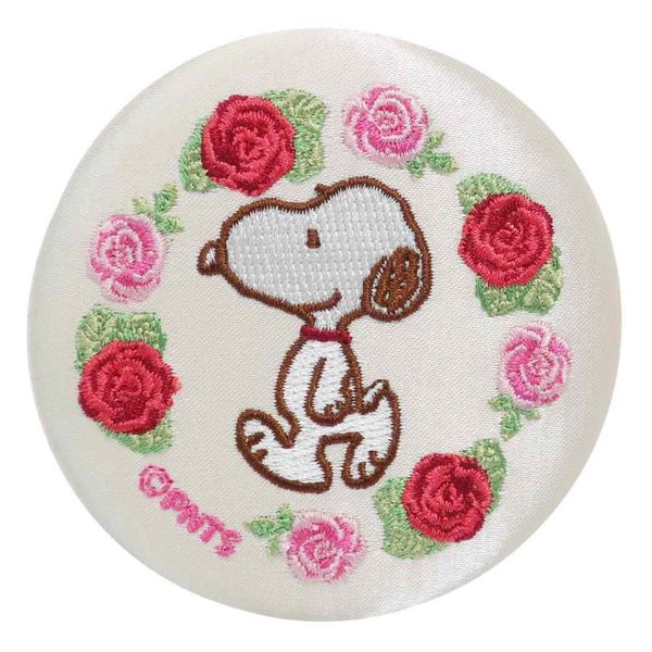 Peanuts SNAP3422 Embroidered Mirror, Flower, White