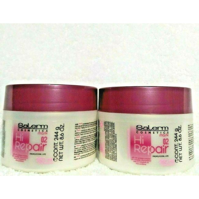 Salerm Hi Repair Mask 02 for Damaged & Dry Hair 8.6 oz 250 ml (2 Units)