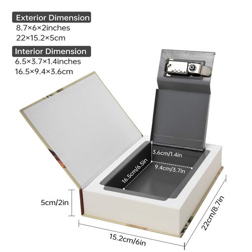 Real Paper Diversion Book Safe Storage Box, Dictionary Secret Safe with Code Lock/Key, flip Book Hidden Safe (M Combination, Alice)