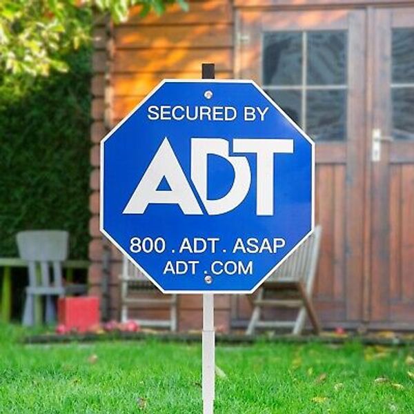 Security Yard Sign With Aluminum Stake 28X10 Security Alarm Sign