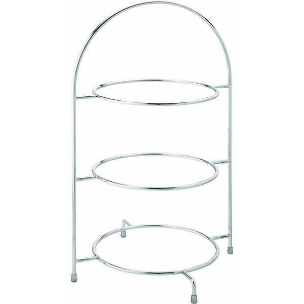 Chrome 3 Tier Cake Plate Stand 17" (43cm) - Pack Size: Single
