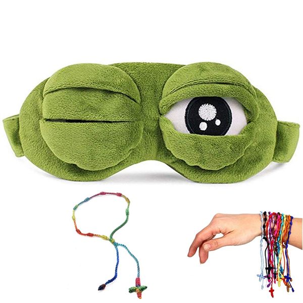 YouU 3D Cute Sleep Eye Mask Green Cartoon Eye Mask Cover Sleeping Rest Travel Anime Funny Gift