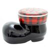 Burton & Burton Boot Shape Candy Cane Midnight Black 8 x 5 Ceramic Holiday Dish Container
