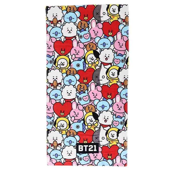 Marushin BT21 Beach Towel, Let's Dance Goods, Official 5785011600, Approx. 27.6 x 55.1 inches (70 x 140 cm)