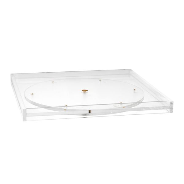 russell+hazel Acrylic Carousel Bloc Accessory Tray, Clear, 8.5" x 8.5" x .683"