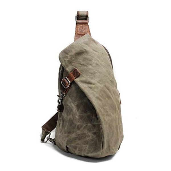 Men's Sling Backpack Waxed Canvas Crossbody Bag Casual Daypacks One_Size