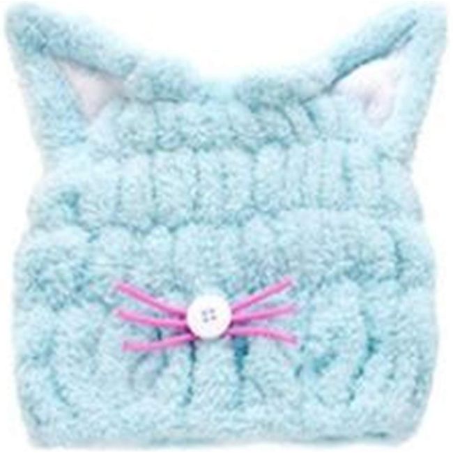 dilib Cute Crib Towel Cap Dry Cap Hair Turban Hair Towel Quick Dry Bath Pool Swimming Pool Towel (Blue)