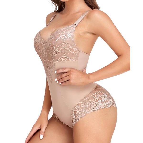 YARRCO Shapewear Damen Body Shaper Bauchweg (Beige-Shape, M)