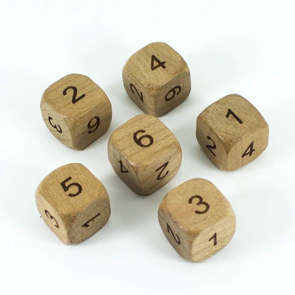 Paladin Roleplaying Wooden DnD Dice - 6 D6 Set (Cherry)