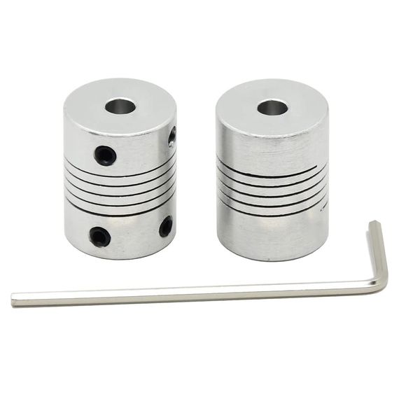 ReliaBot 2PCs Flexible Shaft Couplings 5mm to 5mm for NEMA 17 Shaft and T5 Lead Screw for RepRap 3D Printer Laser Engraving CNC Machine