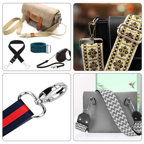 ANBOWEI 1.5 Inch Bag Making Hardware Kit 15pcs Include 38mm Swivel Snap Hooks Carabiner Keychain - Metal D Rings - Slide Buckles Rectangle Adjuster for DIY Backpack Handbag Strap Dog Collars - Silver